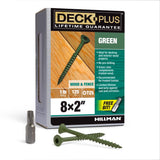 HILLMAN Deck Plus No. 8 Ga. X 2 in. L Green Star Flat Head Exterior Deck Screws 1 lb 125 pk