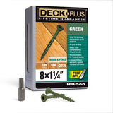 HILLMAN Deck Plus No. 8 Ga. X 1-1/4 in. L Green Star Flat Head Exterior Deck Screws 1 lb 186 pk