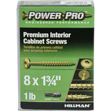 HILLMAN Power Pro No. 8 X 1-3/4 in. L Star Coarse Cabinet Screws