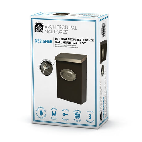 Gibraltar Mailboxes Designer Series DVKPBZ00 Mailbox, 440 cu-in Capacity, Galvanized Steel, Powder-Coated, 9.7 in W