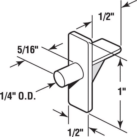 Richelieu Onward Brown Plastic Shelf Support Peg 1 in. L 30 lb, Pack of 5