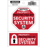 HILLMAN English White Security Decal 4 in. H X 6 in. W, Pack of 6