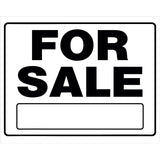 HILLMAN English White For Sale Sign 20 in. H X 24 in. W, Pack of 6