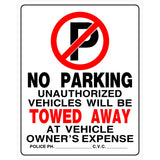 HILLMAN English White No Parking Sign 19 in. H X 15 in. W, Pack of 6