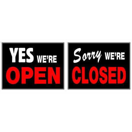 HILLMAN English Black Open/Close Sign 15 in. H X 19 in. W, Pack of 6