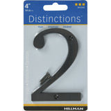 HILLMAN Distinctions 4 in. Bronze Zinc Die-Cast Screw-On Number 2 1 pc, Pack of 3