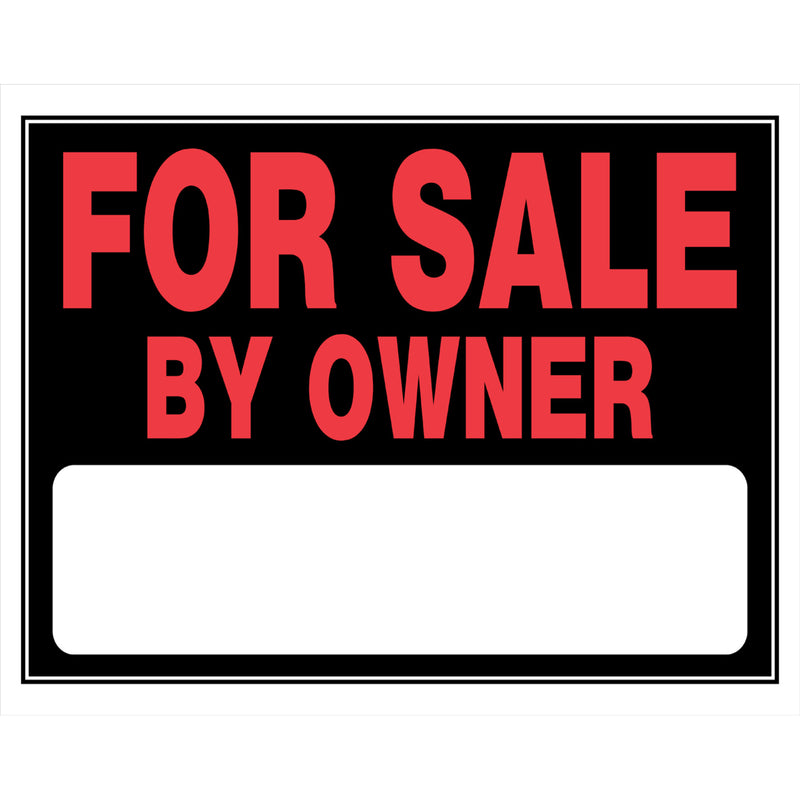 HILLMAN English Black For Sale Sign 15 in. H X 22 in. W, Pack of 6