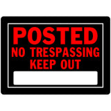 HILLMAN English Black No Trespassing Sign 10 in. H X 14 in. W, Pack of 6