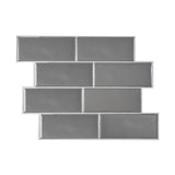 Smart Tiles 8.38 in. W X 11.56 in. L Gray Mosaic Vinyl Adhesive Wall Tile 4 pc, Pack of 6