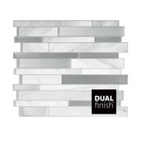 Smart Tiles 9.63 in. W X 11.55 in. L Gray/White Mosaic Vinyl Adhesive Wall Tile 4 pc, Pack of 6