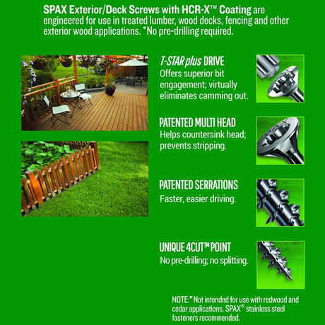 SPAX No. 14 in. X 4 in. L Gray Star Flat Head Deck Screws 8 pk