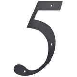 HILLMAN 6 in. Reflective Black Plastic Nail-On Number 5 1 pc, Pack of 3
