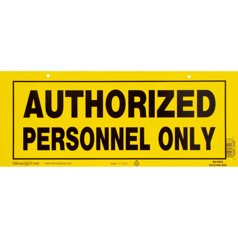 HILLMAN English Yellow Do Not Enter Sign 6 in. H X 15 in. W, Pack of 6