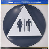 HILLMAN English Blue Restroom Plaque 12 in. H X 12 in. W, Pack of 6