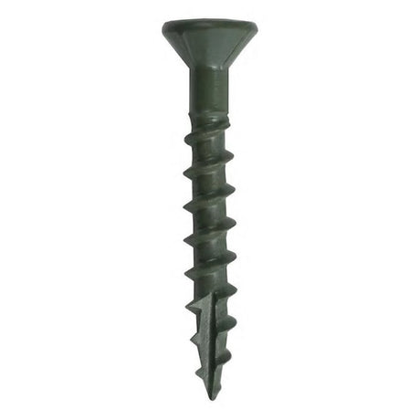 Grip-Rite PrimeGuard Plus No. 8 wire X 1-5/8 in. L Green Star Bugle Head Exterior Deck Screws 1 lb 1, Pack of 12