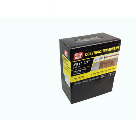 Grip-Rite No. 8 X 1-1/4 in. L Star Flat Head Coarse Construction Screws, Pack of 6