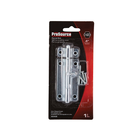 ProSource CL-205-PS Barrel Bolt, 0.31 Dia in Bolt Head, 4 in L Bolt, Steel, Zinc Plated