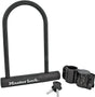 Master Lock 8170D U-Lock, Keyed Different Key, 1/2 in Dia Shackle, Steel Body, 6-1/8 in W Body