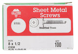 HILLMAN No. 8 X 1/2 in. L Phillips Truss Head Self-Drilling Screws 100 pk