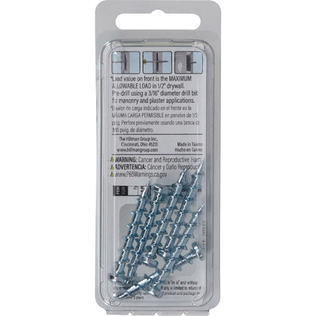 Bore-Fast 3/16 in. D X 1-1/2 in. L Steel Pan Head Screw and Anchor 6 pc, Pack of 10