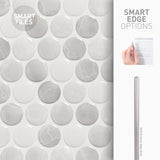 Smart Tiles 8.95 in. W X 8.97 in. L Gray Glazed Vinyl Adhesive Wall Tile 4 pc, Pack of 6