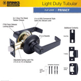 Brinks Commercial Matte Black Privacy Lever