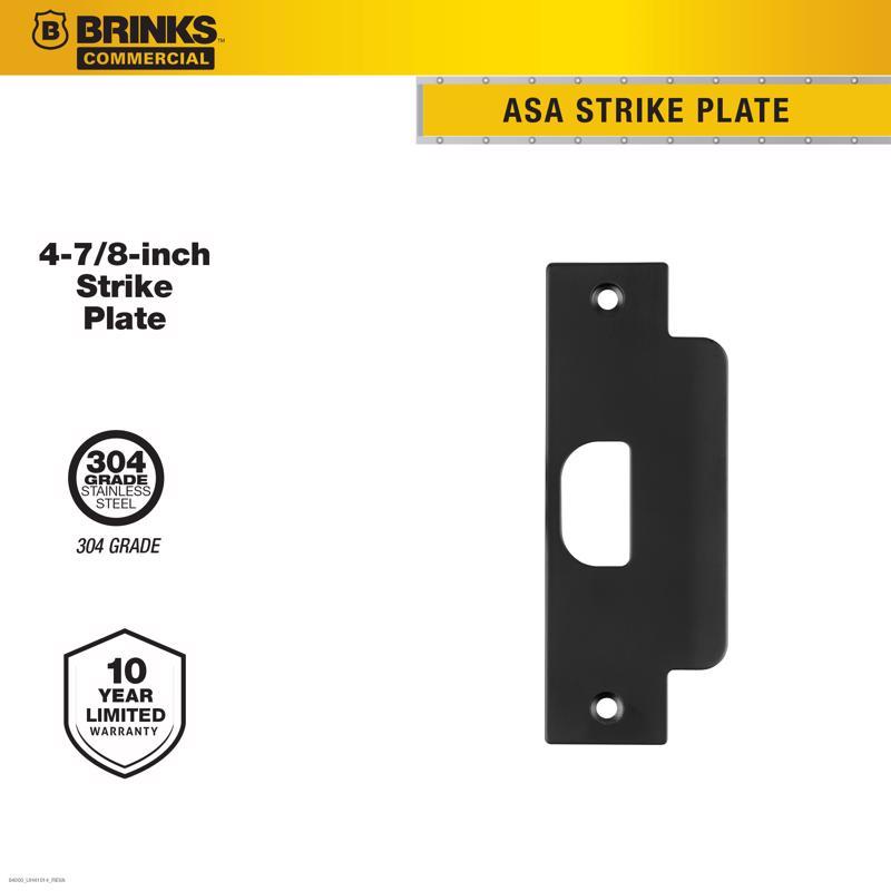 Brinks Commercial Matte Black Stainless Steel Door Strike 1 pc