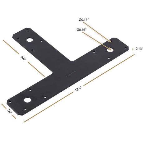 Hampton 1/8 in. H X 8 in. W X 12 in. L Black Steel T-Plate