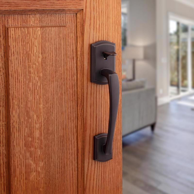 Kwikset Prescott Venetian Bronze Entry Handleset 1-3/4 in.