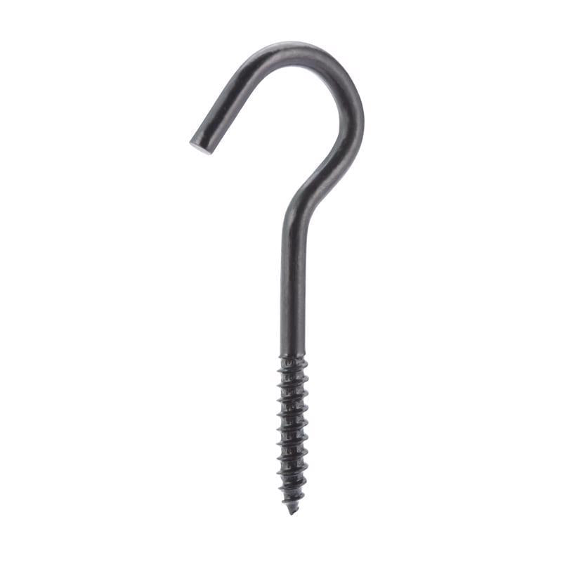 Wright Medium Matte Black Steel 3-3/8 in. L Ceiling Hook 50 lb 1 pk