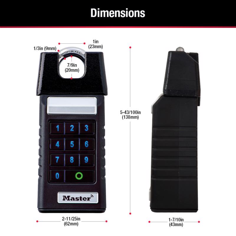 Master Lock 5.43 in. H X 1.71 in. W X 2.43 in. L Metal Single Locking Bluetooth Bluetooth Padlock