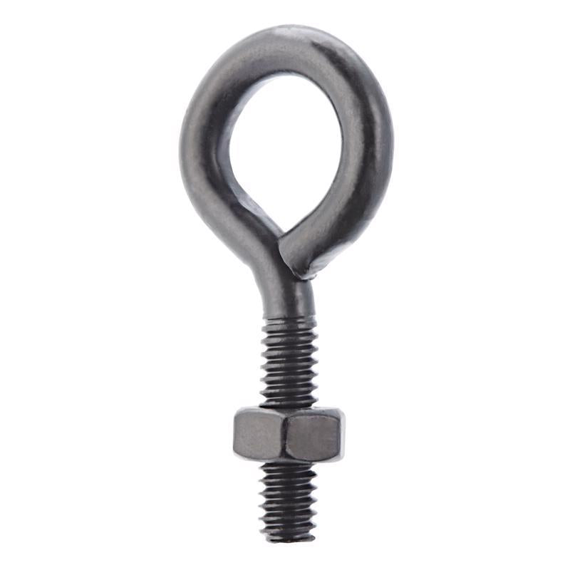 Wright 1/4 in. X 2 in. L Black Steel Eyebolt Nut Included