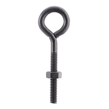 Wright 1/4 in. X 3 in. L Black Steel Eyebolt Nut Included