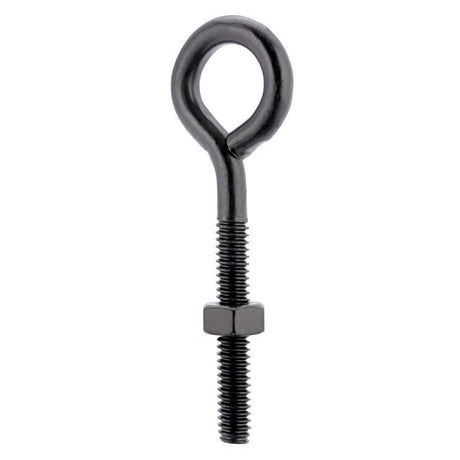 Wright 1/4 in. X 3 in. L Black Steel Eyebolt Nut Included