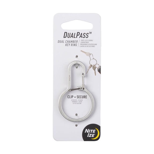 Nite Ize DualPass Stainless Steel Silver Key Ring, Pack of 4