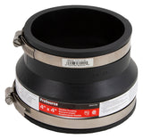 ProSource KJ-001 Coupling, 4 x 4 in, Clay to Cast Iron or Plastic Pipes, PVC, Black