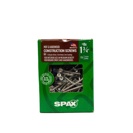 SPAX MDF No. 8 in. X 1-3/4 in. L T-20+ Trim Head Serrated Construction Screws