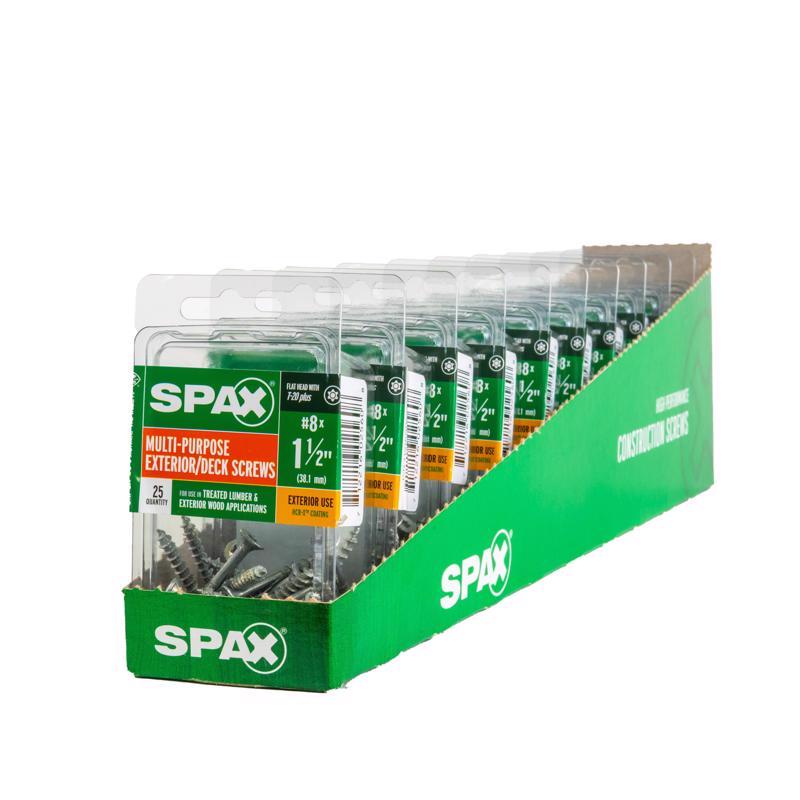 SPAX No. 8 in. X 1-1/2 in. L Gray Star Flat Head Deck Screws 25 pk