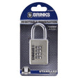 Brinks 2-1/8 in. H X 1-5/8 in. W X 3/4 in. L Die-Cast Zinc 4-Dial Combination Padlock