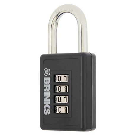 Brinks 2-1/8 in. H X 1-5/8 in. W X 3/4 in. L Die-Cast Zinc 4-Dial Combination Padlock