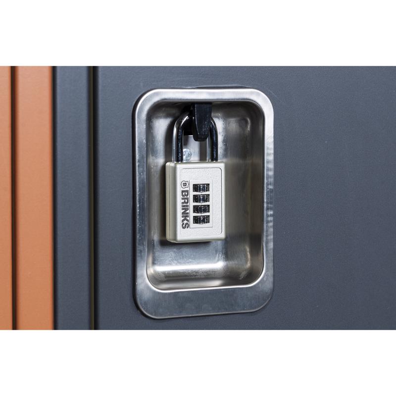 Brinks 2-1/8 in. H X 1-5/8 in. W X 3/4 in. L Die-Cast Zinc 4-Dial Combination Padlock