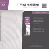 Living Accents Vinyl 1 in. Mini-Blinds 71 in. W X 72 in. H White Cordless