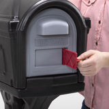 Simplay3 Polymer Post Mount Black Mailbox And Post