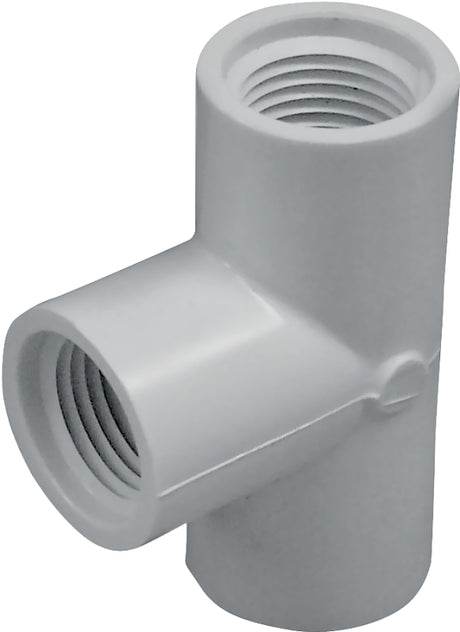 IPEX 435844 Pipe Tee, 1/2 in, FPT, PVC, White, SCH 40 Schedule