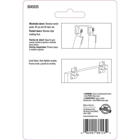 Ace 7/8 in. D X 1/4 in. L Nylon/Steel Roller Assembly 2 pk