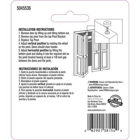Ace Silver Nylon/Steel Pivot and Guide 2 pc