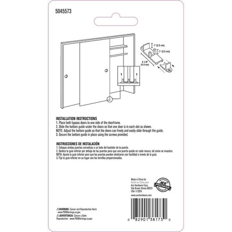 Ace Matte White Nylon Door Guide 2 pc
