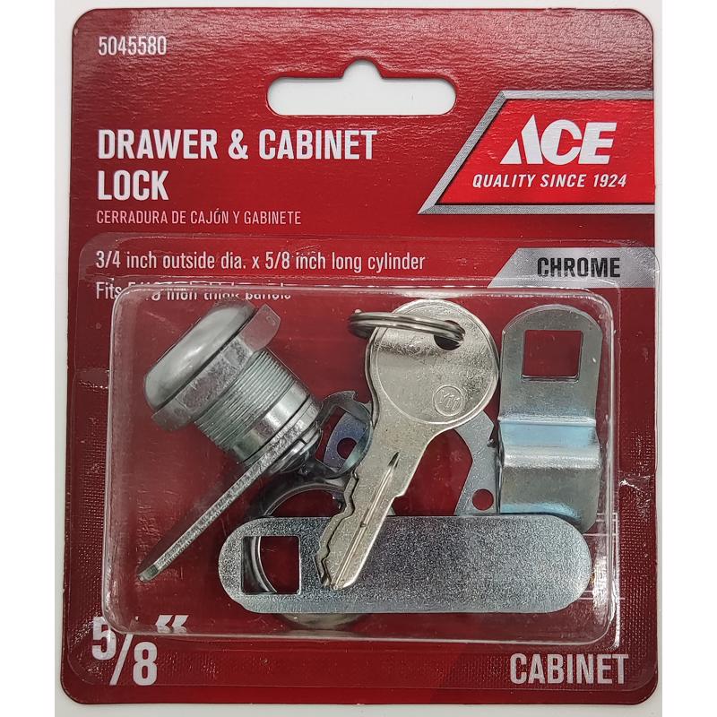 Ace Chrome Silver Zinc Cabinet/Drawer Lock