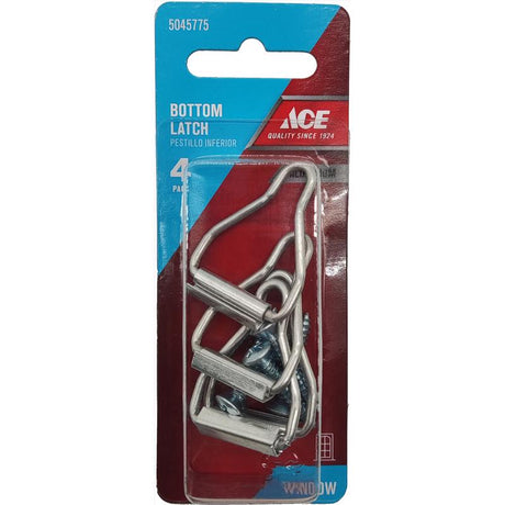 Ace Silver Aluminum Spline Channel Bail Latch 4 pk
