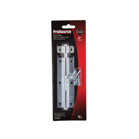ProSource CL-701-PS Barrel Bolt, 0.31 Dia in Bolt Head, 6 in L Bolt, Steel, Zinc